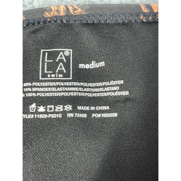 LA LA Swim Palm Tree Print Bikini Top & Bottom Size M - Picture 12 of 12